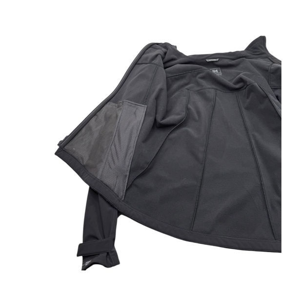 Helly Hansen HH Gray Script Full Zip Pleated Soft Shell Tech Jacket - Picture 9 of 14